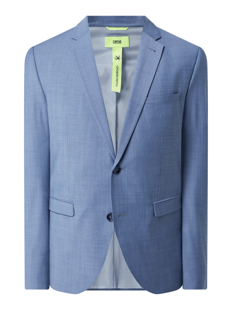 Regular Fit 2-Knopf-Sakko mit Schurwoll-Anteil Modell 'Cimonopoli' in blau