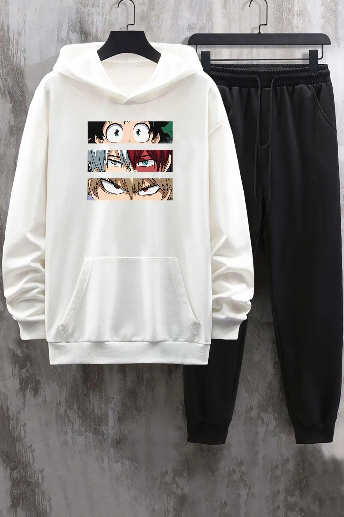 uyguntarz  Unisex Makima Hugging Denji Trainingsanzug-Set