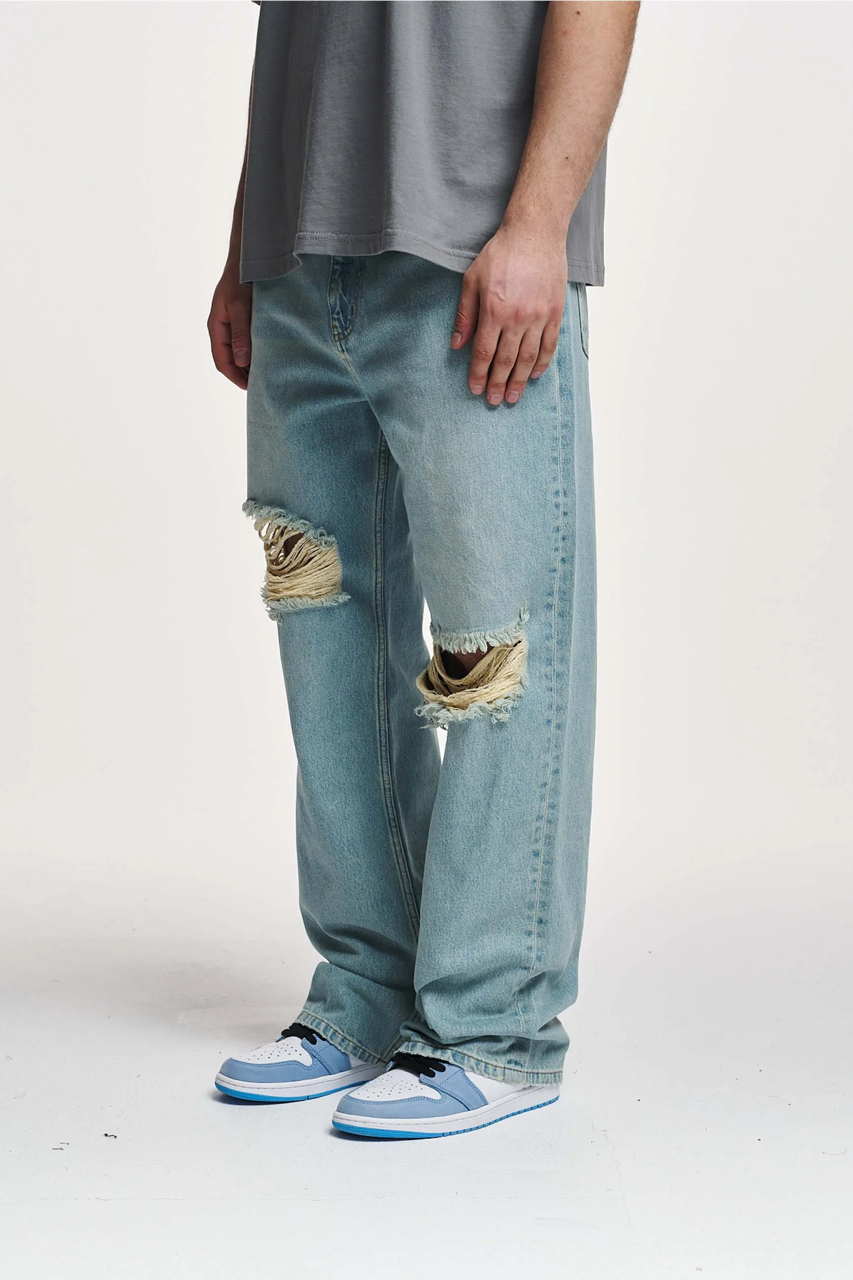 2Y Studios ANDUIN RIPPED BAGGY - Vaqueros holgados