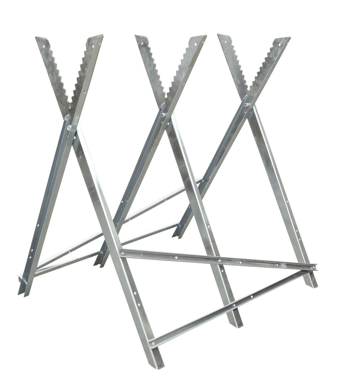 TroniTechnik GARMIO® Sägebock Holzsägebock klappbar, silber 150kg, verzinkt zusammenklappbar