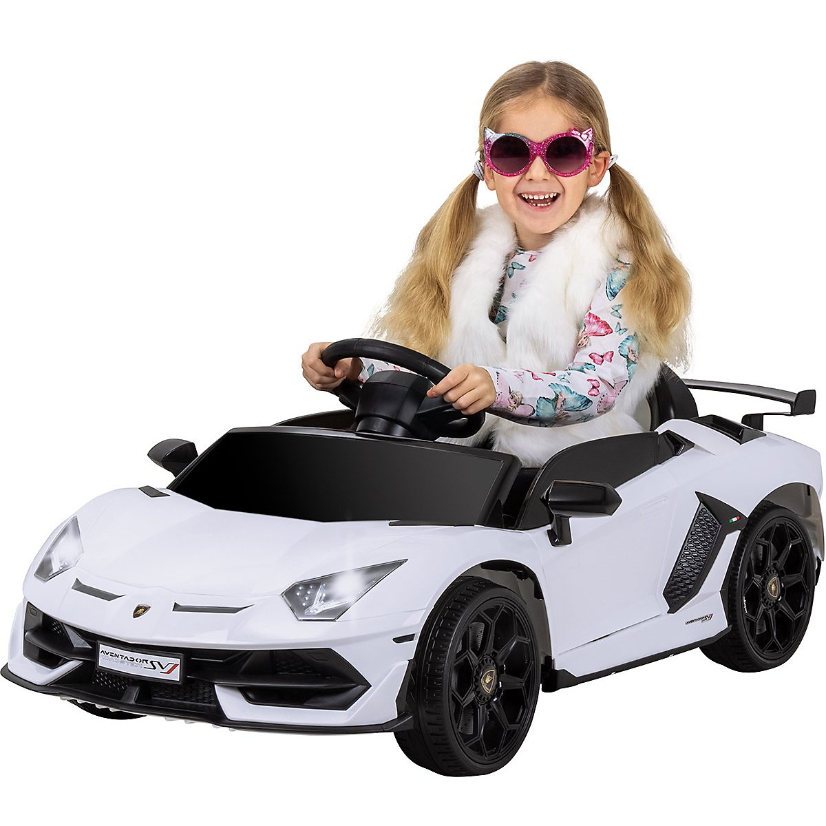 Kinder Elektroauto Lamborghini Aventador - Einsitzer - 2x35 Watt - Kinderauto mit Fernbedienung - Soundmodul