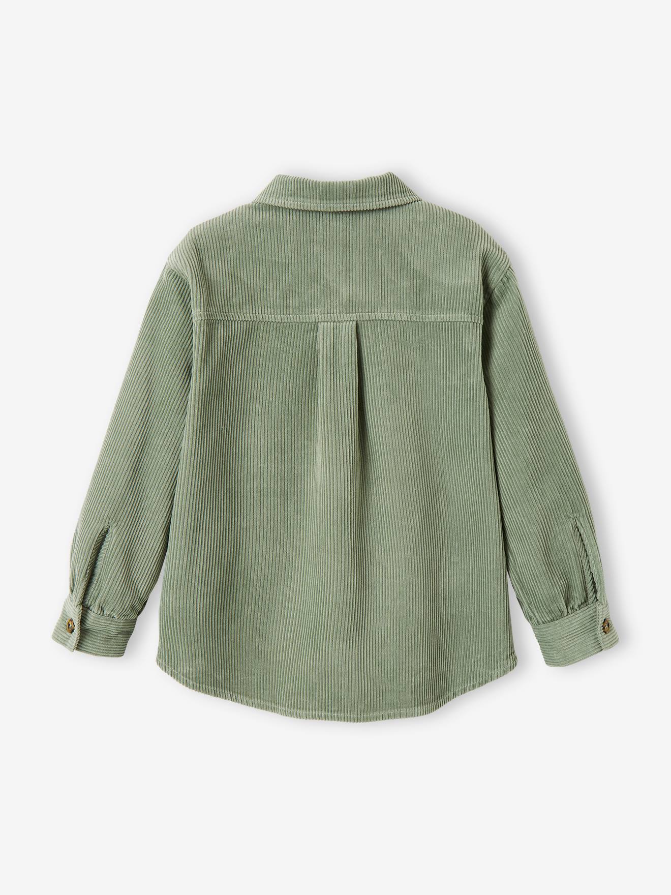Surchemise velours fille lichen