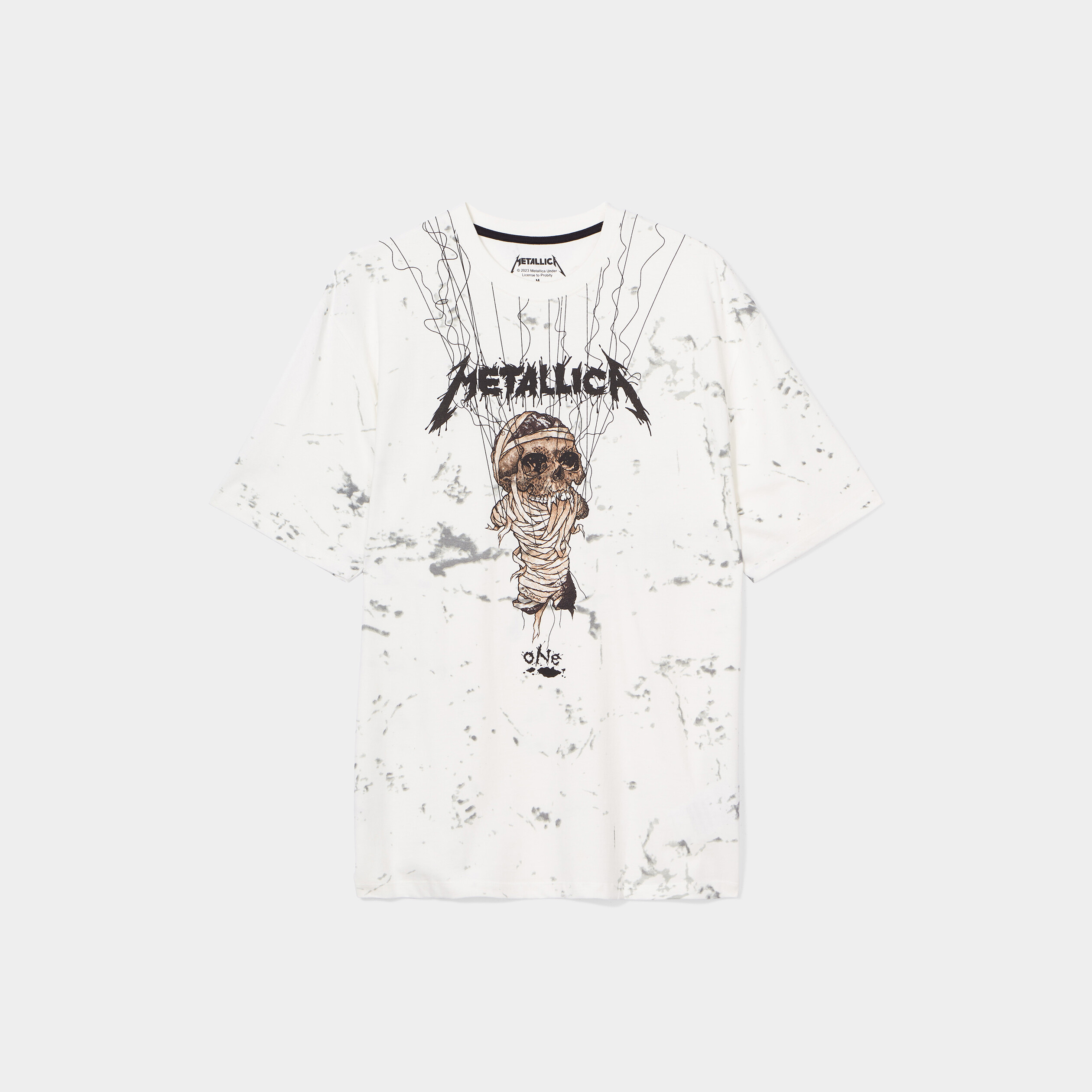 T-shirt manches courtes coton Metallica blanc homme | La Halle