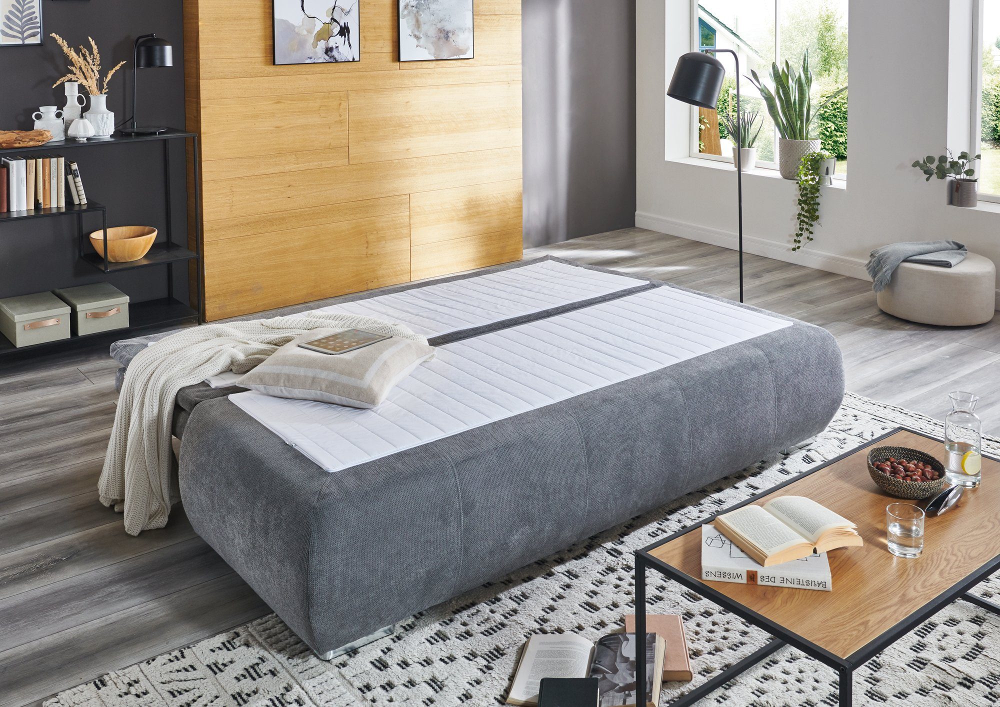 Matratzen Perfekt Schlafsofa Schlafsofa Vilnius, inklusive Topper (in Sitzfläche), großer Stauraum
