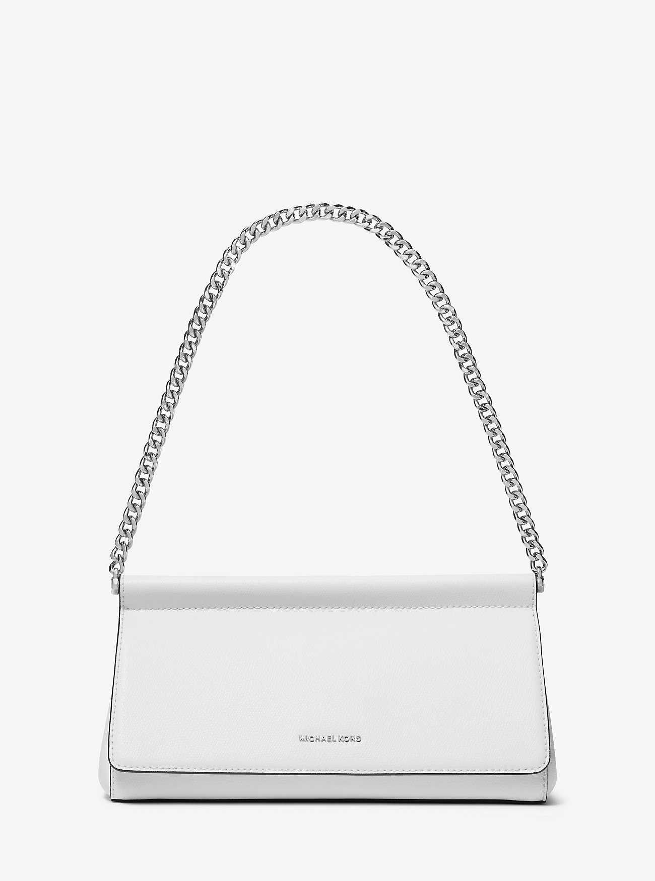 Carmine Medium Leather Pochette - OPTIC WHITE