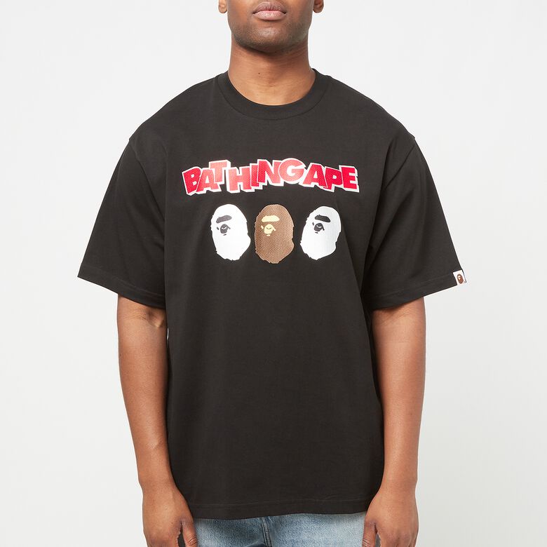 A Bathing Ape Triple Ape Head Tee Black