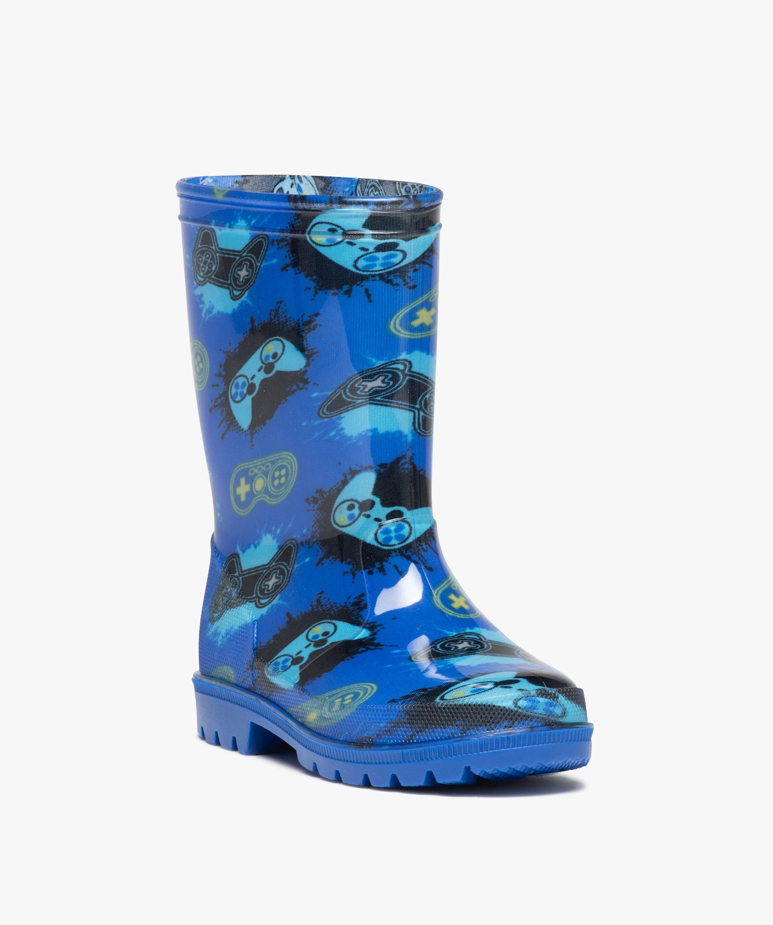 Bottes de pluie Garçon imprimées jeux vidéos bleu | GEMO
