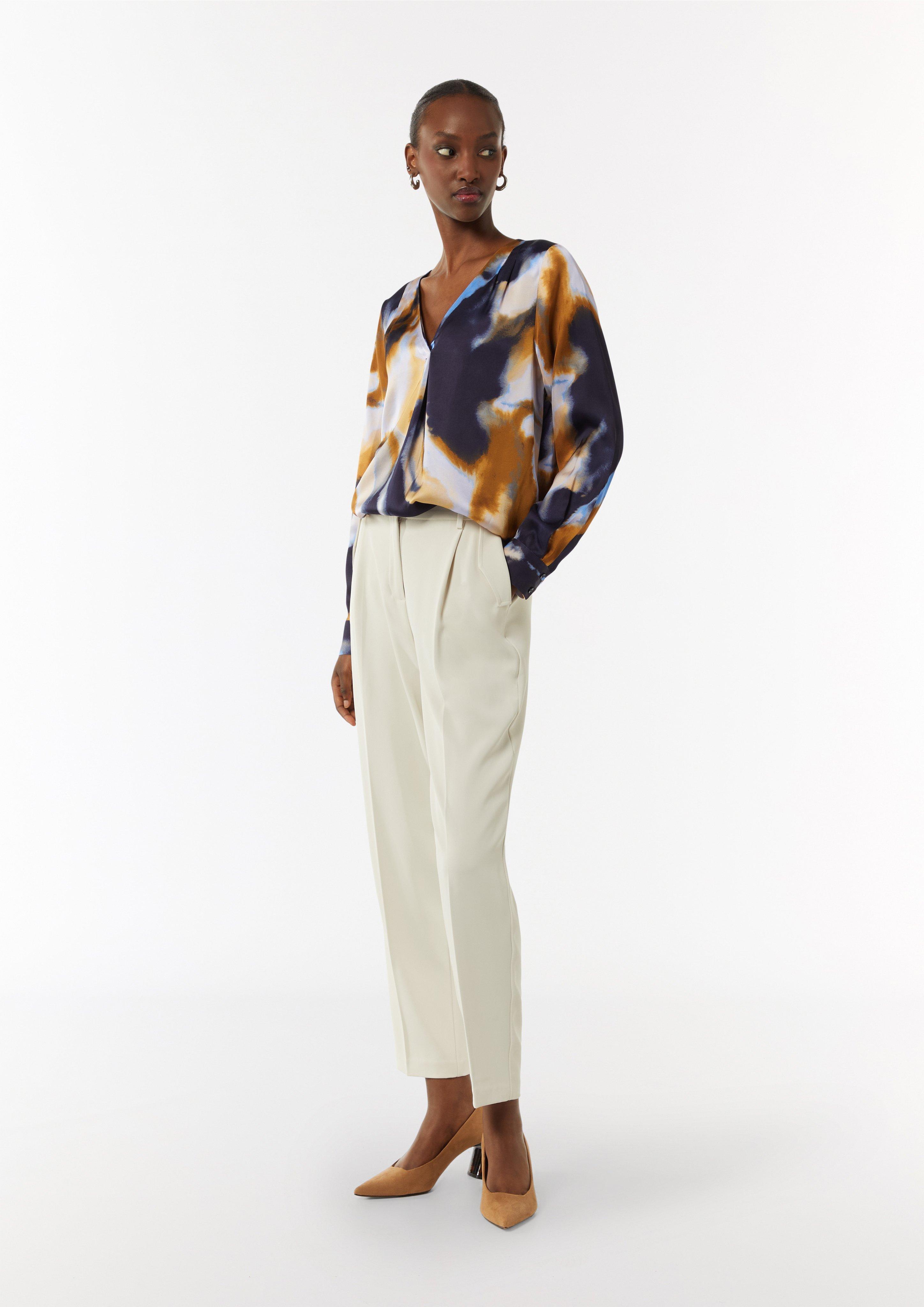 Satinbluse aus reiner Viskose - royalblau