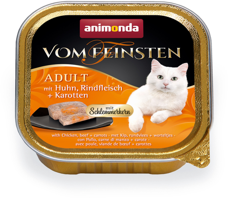 Animonda Nassfutter Animonda Vom Feinsten Adult mit Schlemmerkern 32x100g Huhn, Rindfleisch & Karotte