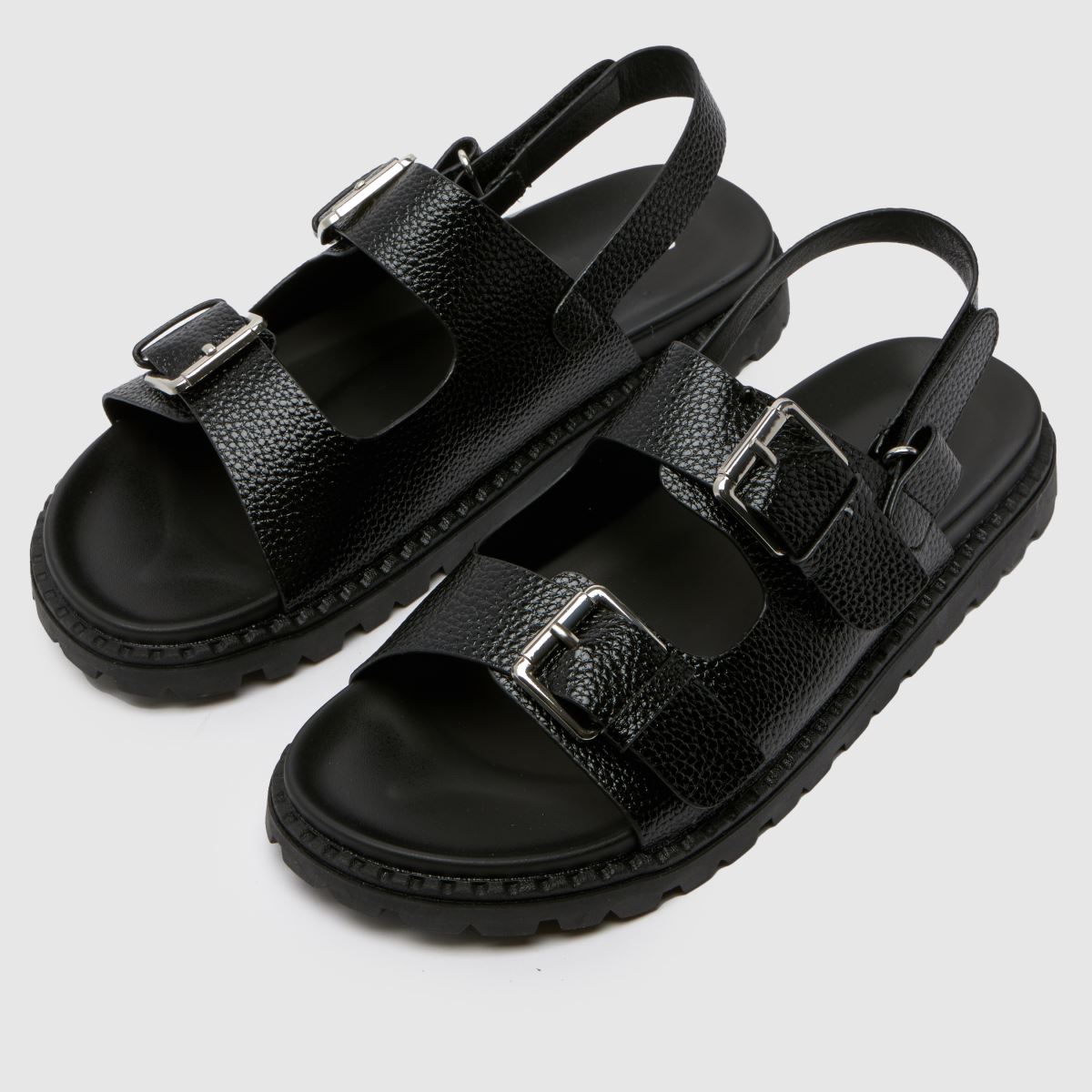 Schuh svarta Tyra grova flickor/ungdomssandaler med fotbädd