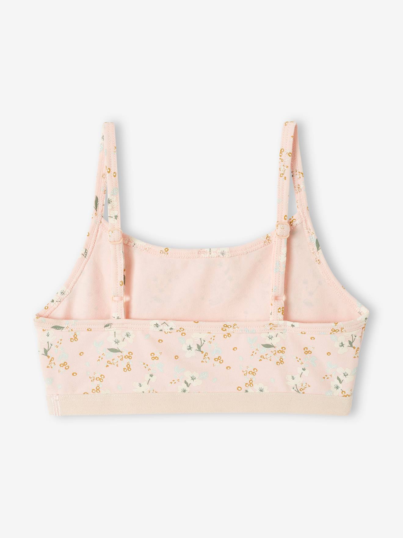 Lot de 2 brassières fille flowers rose poudré