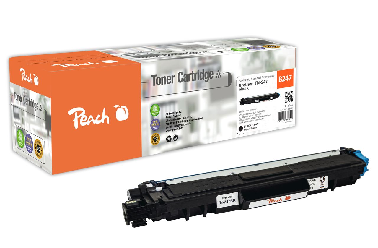 Peach Tonermodul schwarz ersetzt Brother TN-247BK