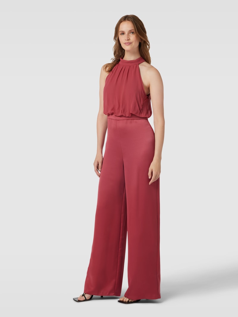 Jumpsuit mit Neckholder Modell 'FARSETTO' in dunkelrot