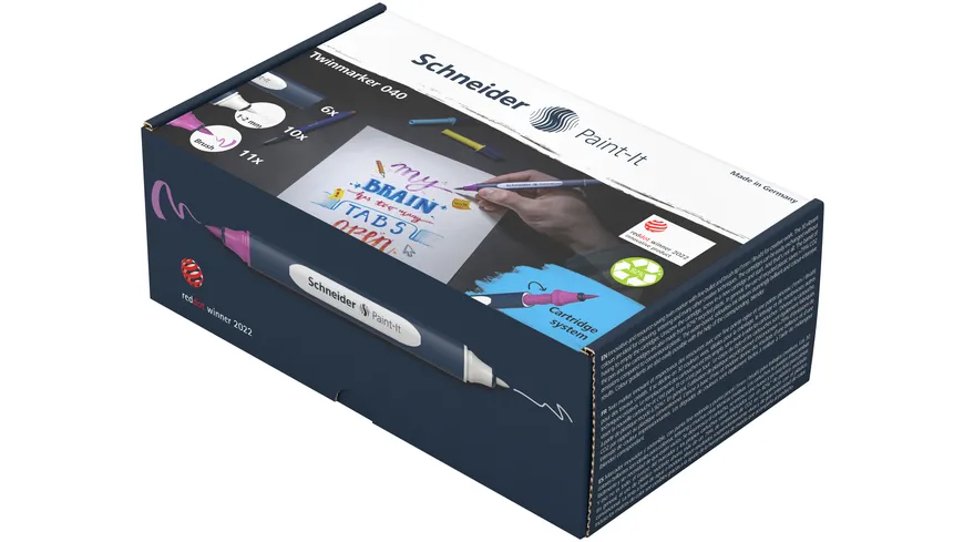 Schneider Twinmarker Paint-It 040 brush+round 27teilig