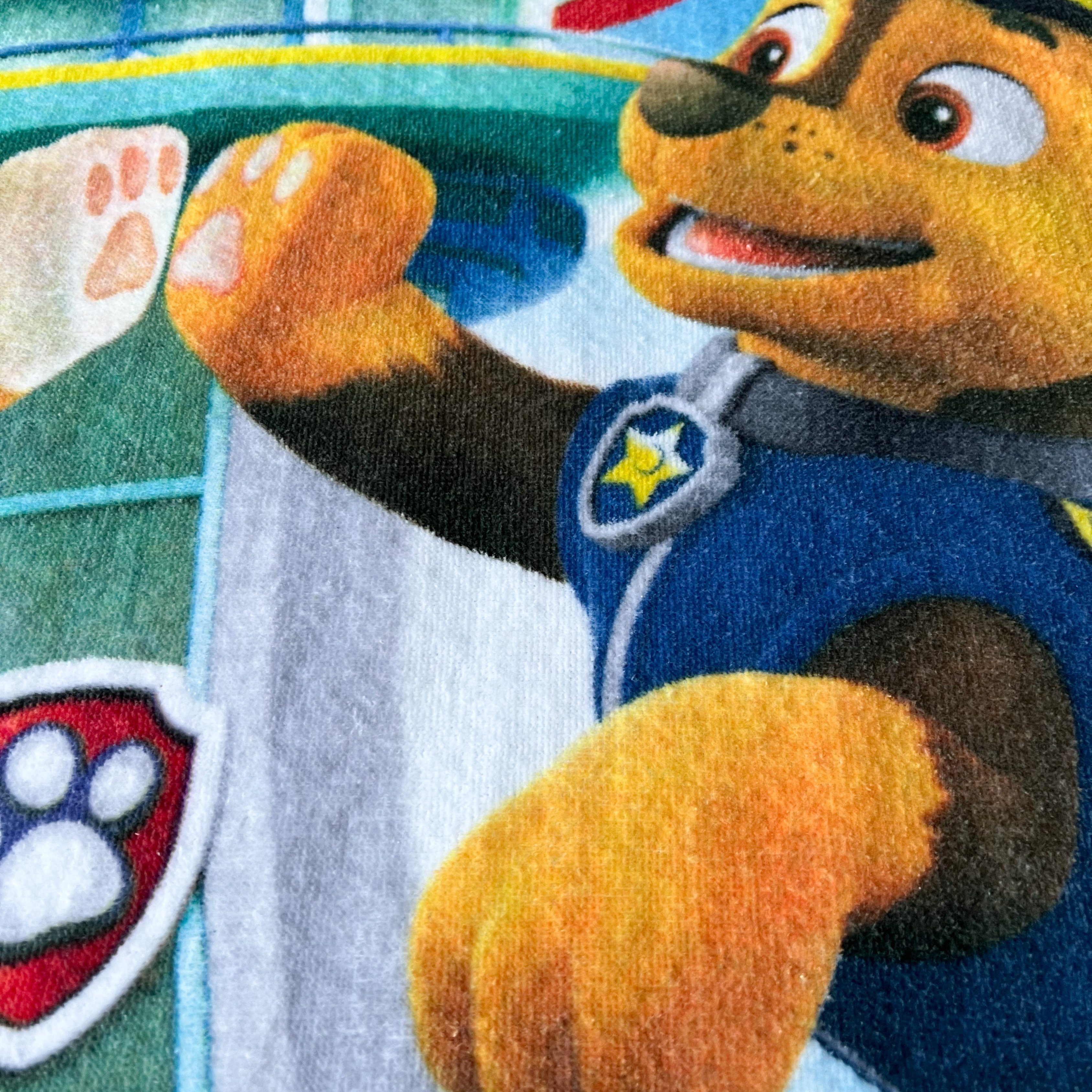 MTOnlinehandel Badetuch Paw Patrol 70x140 cm, 100 %, Baumwolle (1-St), Strandtuch mit Chase, Rubble, Everest & Skye für Kinder