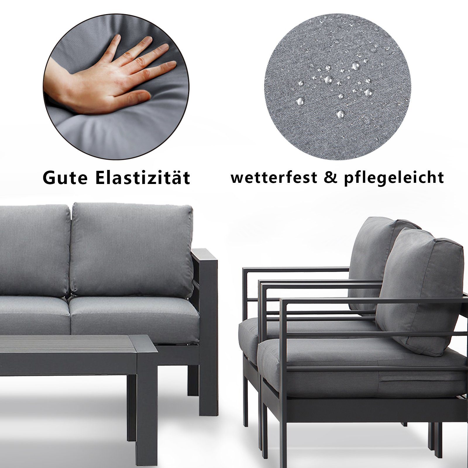 MeXo von GLP HOME Loungeset Gartenmöbel set sale aus Aluminium, Gartenlounge Set für 4-7 Personen, (Spar-Set), Sitzgruppe, Balkonmöbel, Sitzgarnitur Wetterfest für Indoor Outdoor