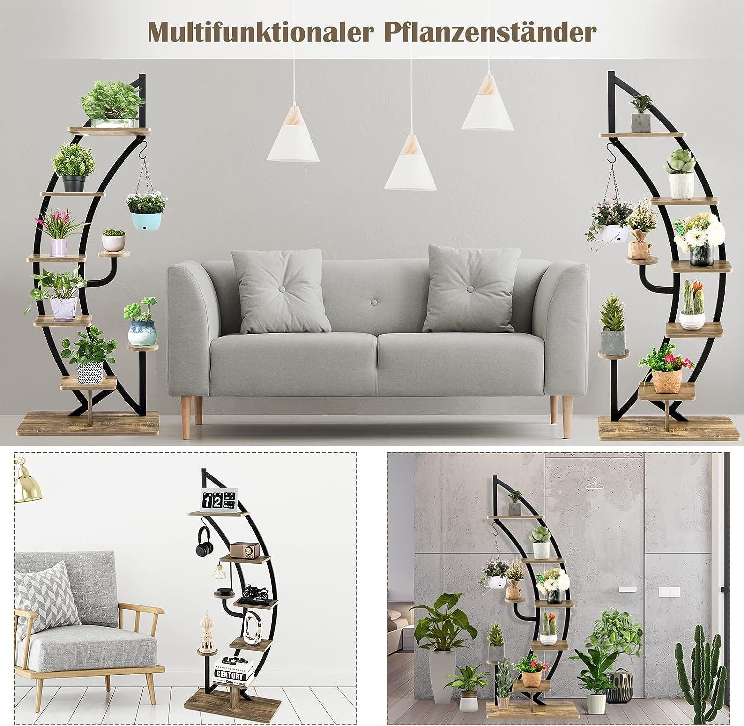 KOMFOTTEU Blumenständer Pflanzenständer (1 St), mit Haken