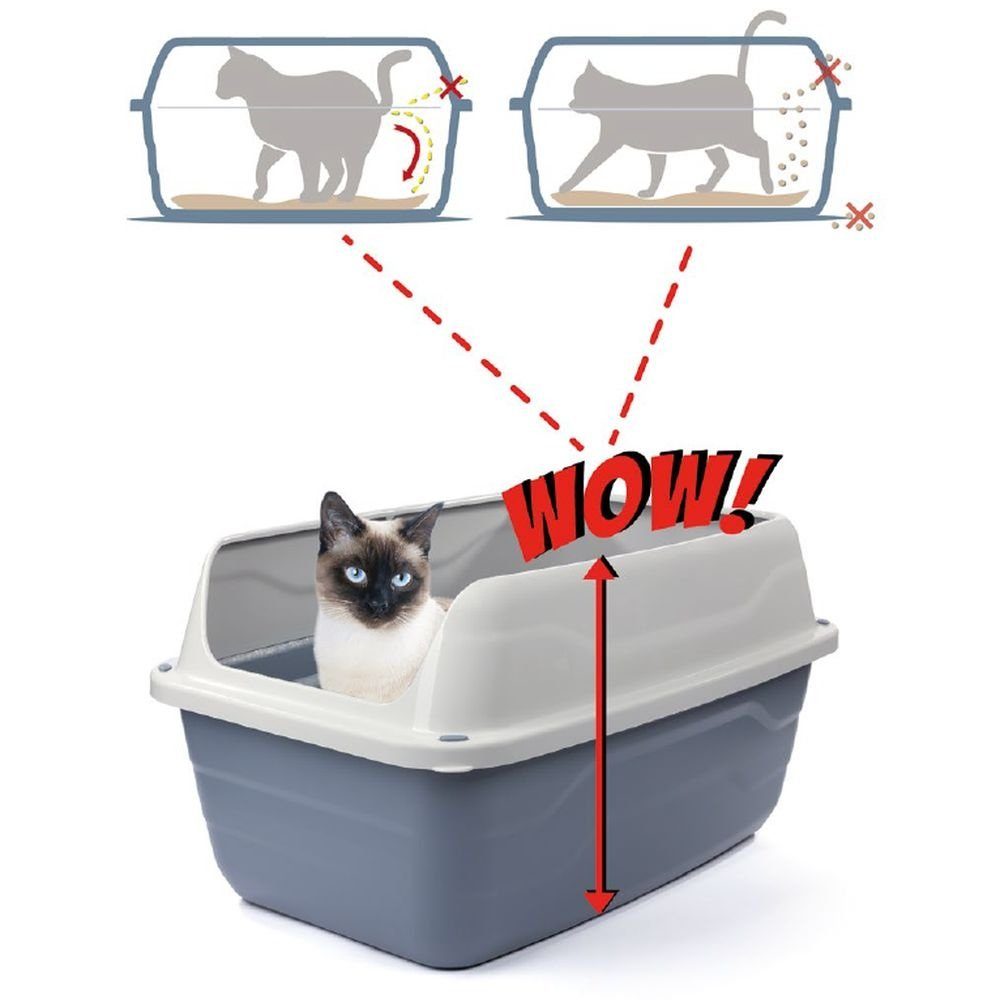 GarPet Katzentoilette XXL Extra hohe Katzentoilette offene Katzenklo mit hohem Rand
