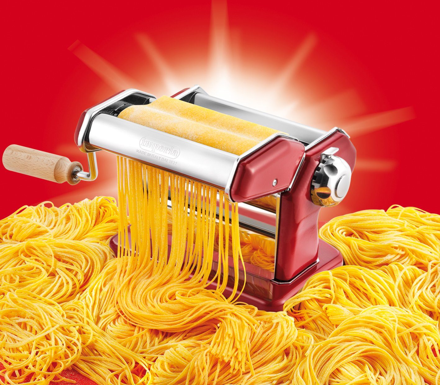 imperia Nudelmaschine IMPERIA, La Rossa, verchromter Stahl