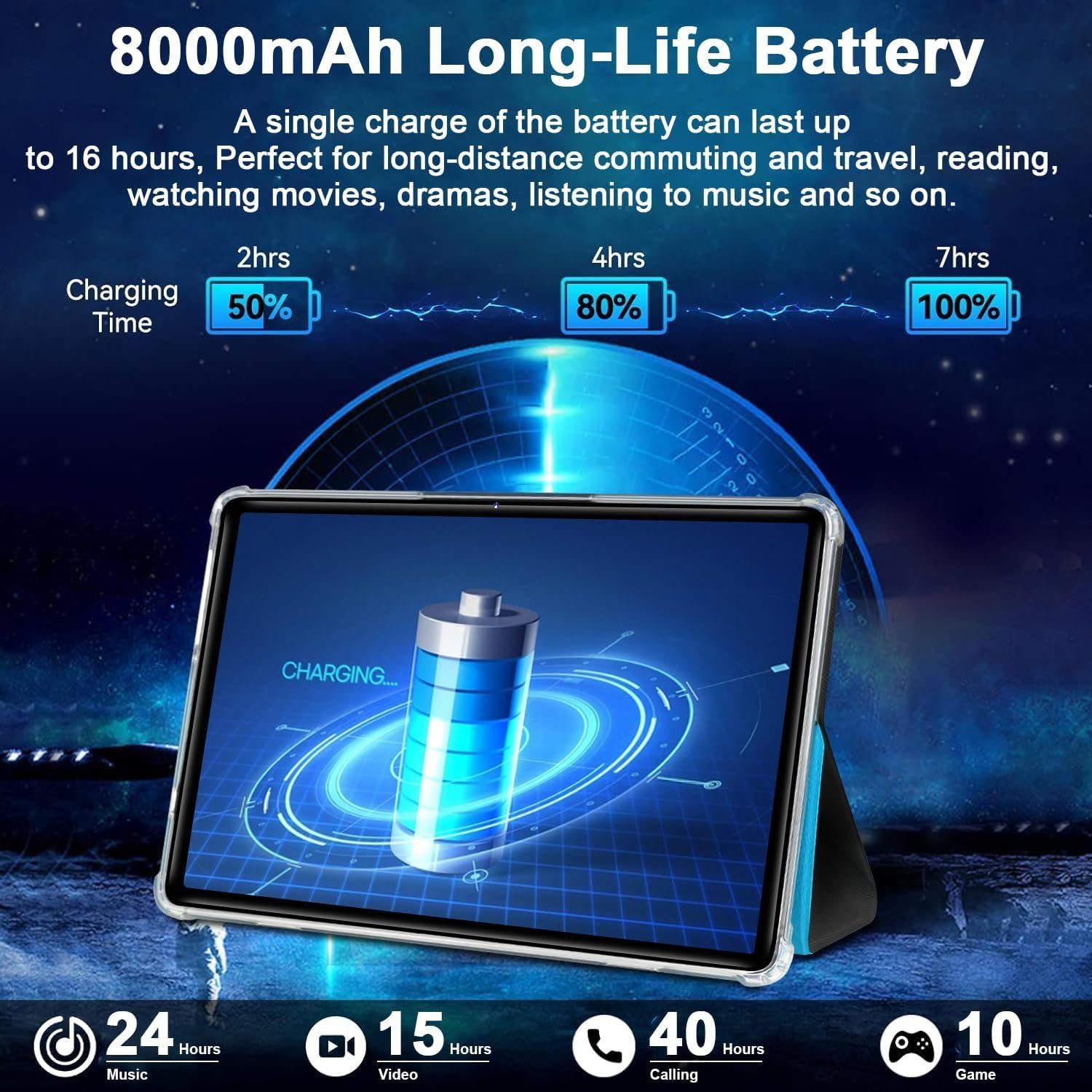 ZIOVO 14(8+6)GB RAM+128GB ROM/1TB TF Tablets mit 5G+2.4G WLAN 8 Core 2.0 GHz Tablet (10