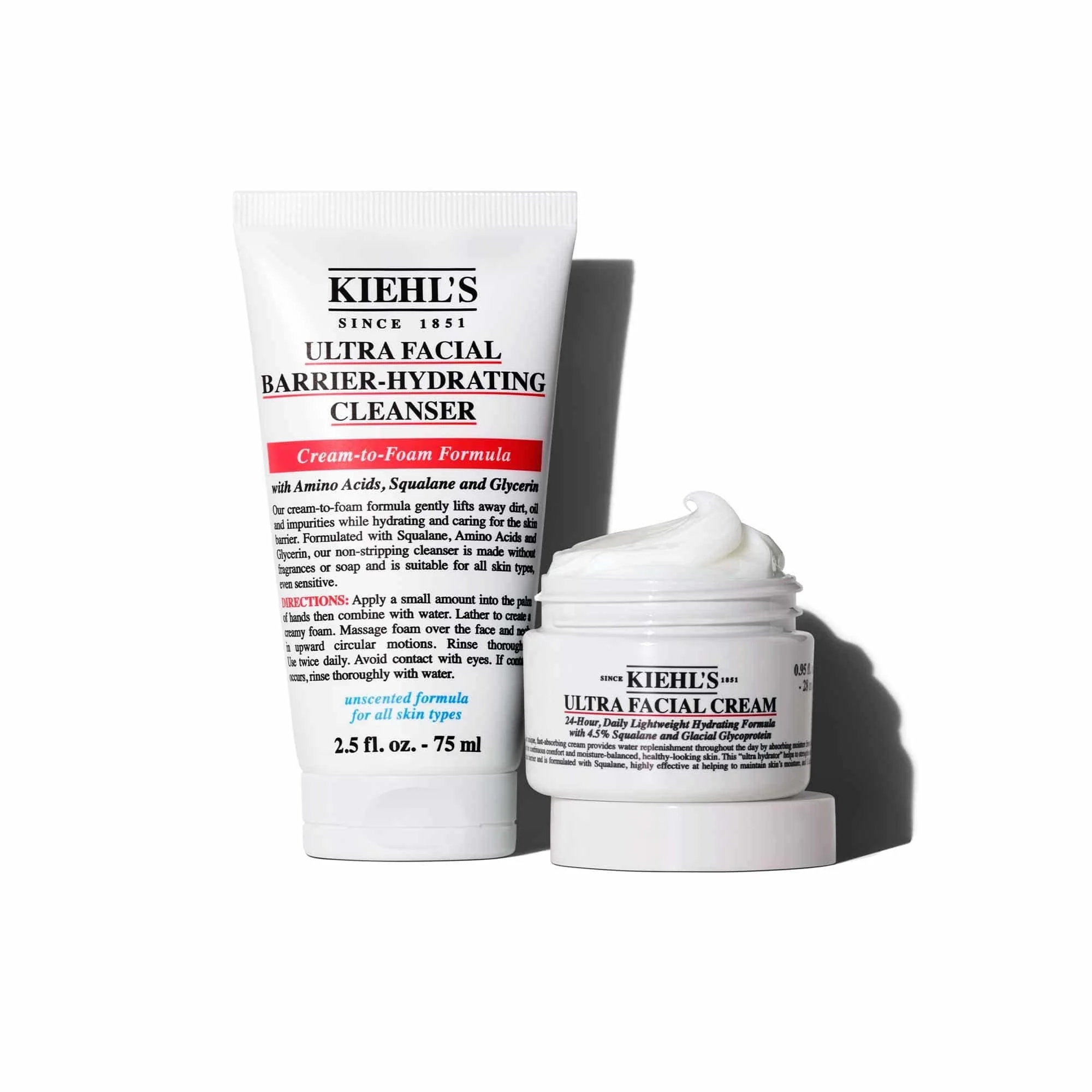 Rengöringsmedel och exfolierande ingredienser HYDRATE ALL THE WAY Set - Återfuktande set, ansiktsrengöringsgel, återfuktande dagkräm