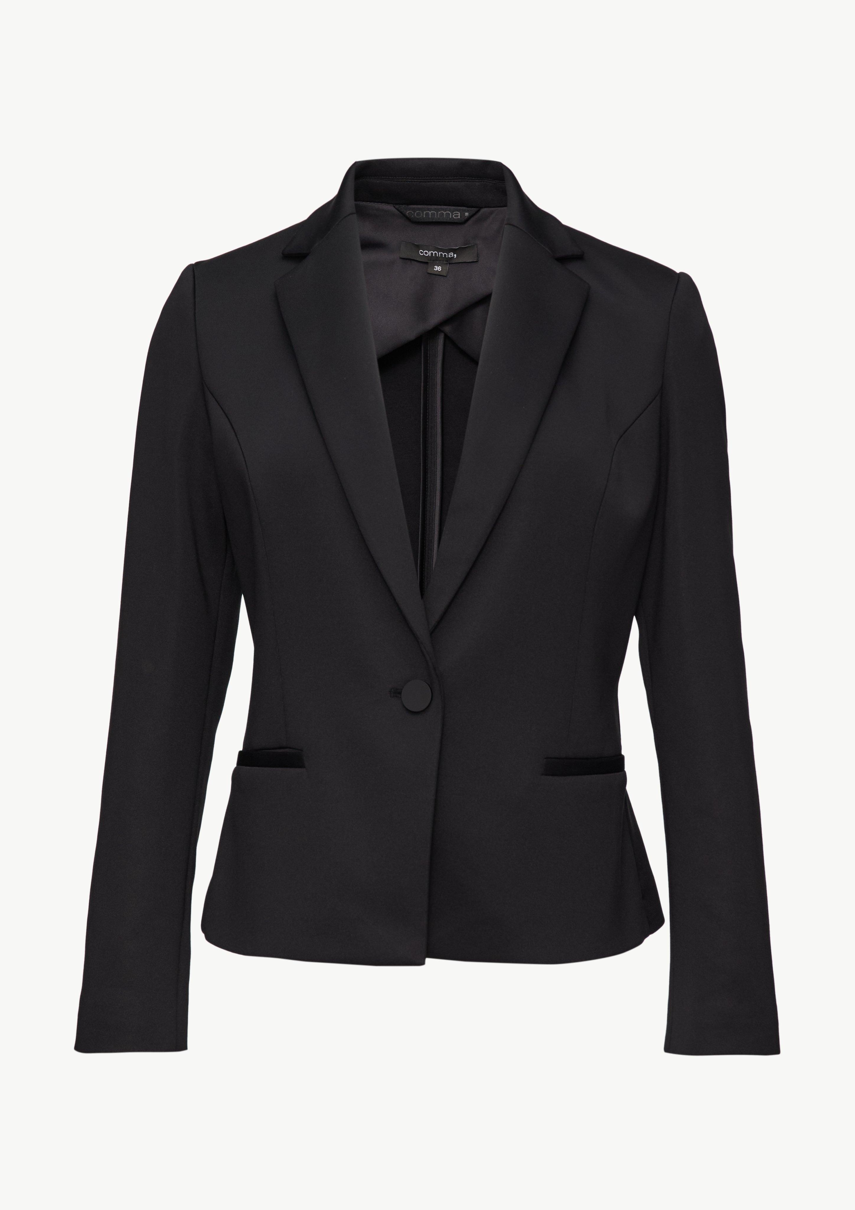 Blazer mit Halbfutter im Rückenteil - schwarz