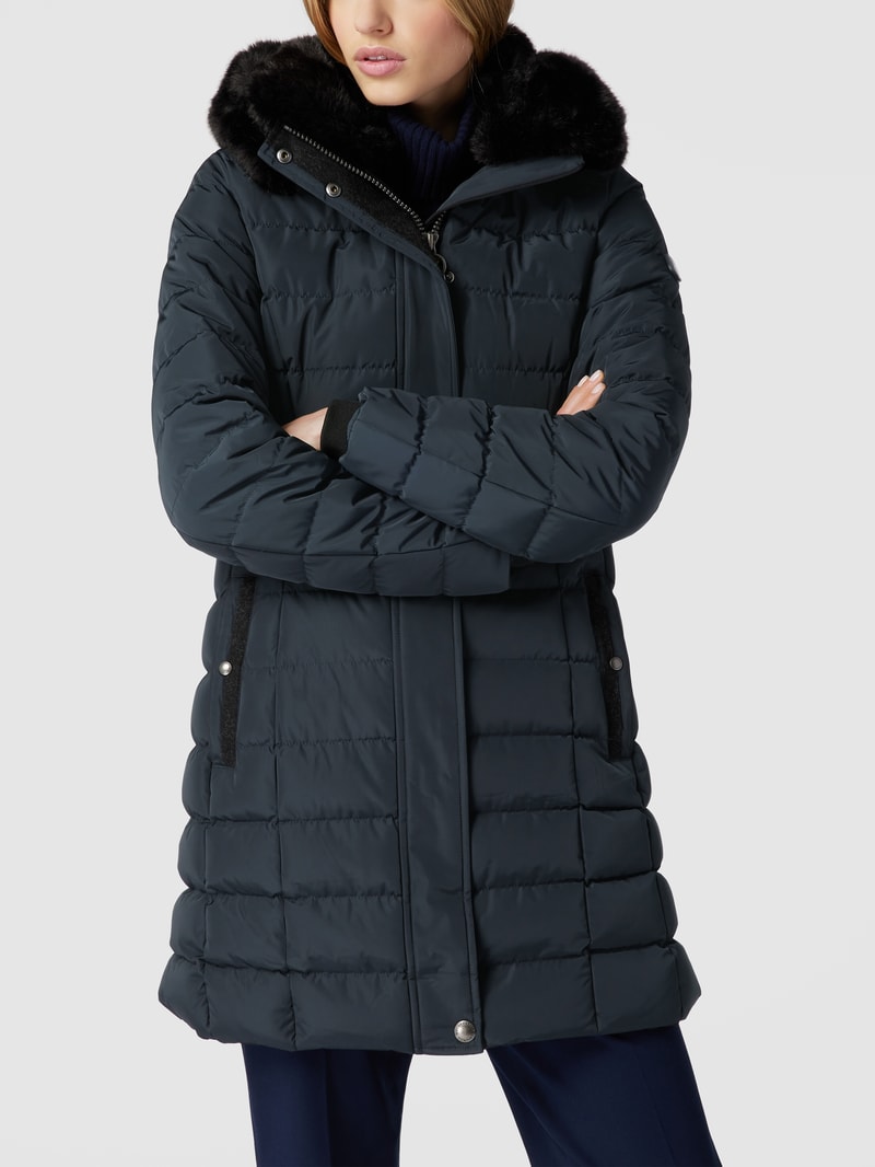 Funktionsjacke mit abnehmbarer Kapuze Modell 'Santorin Long' in marineblau