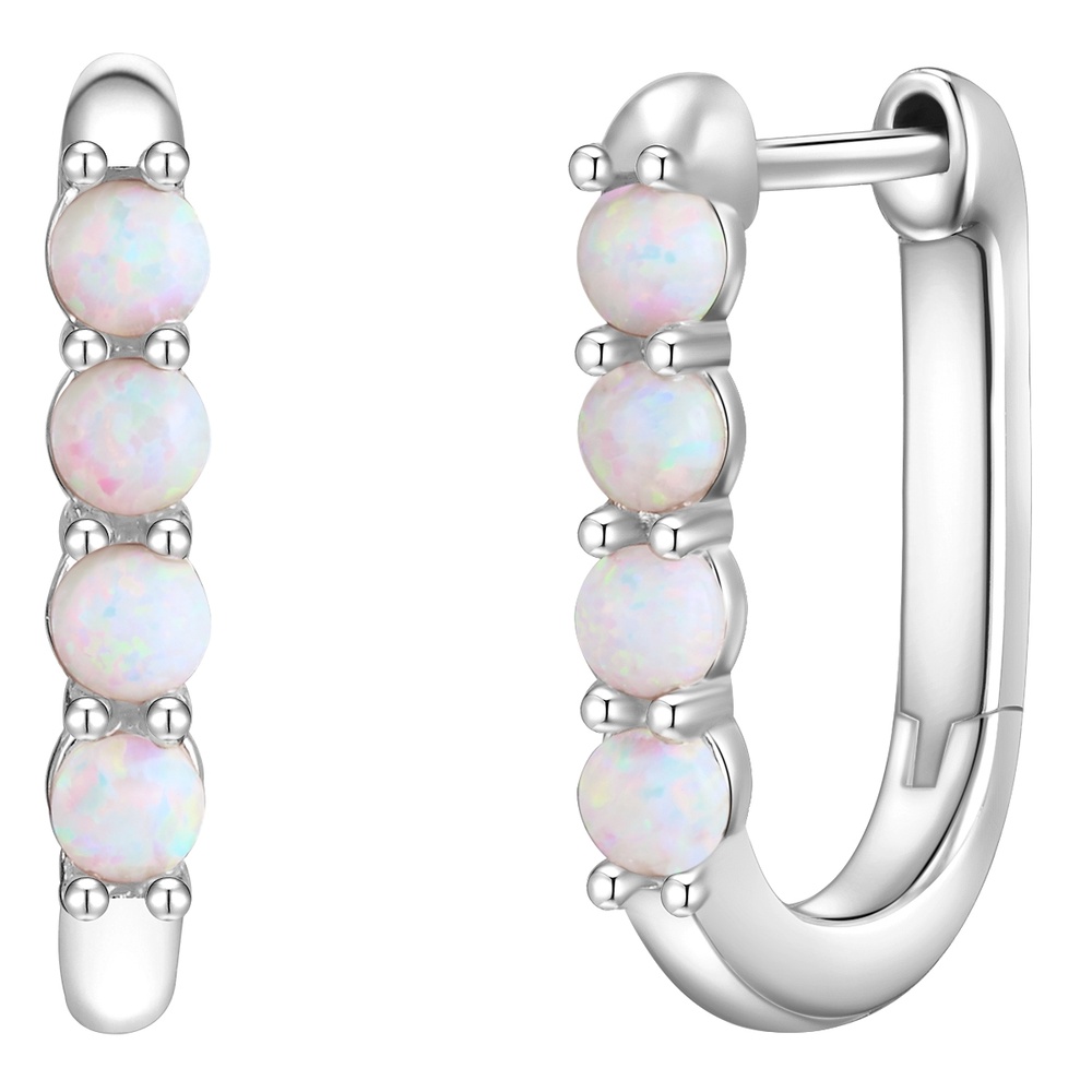 Glanzstücke München Créoles en argent Argent sterling Opale (synth.) en Argent Boucles d'oreilles