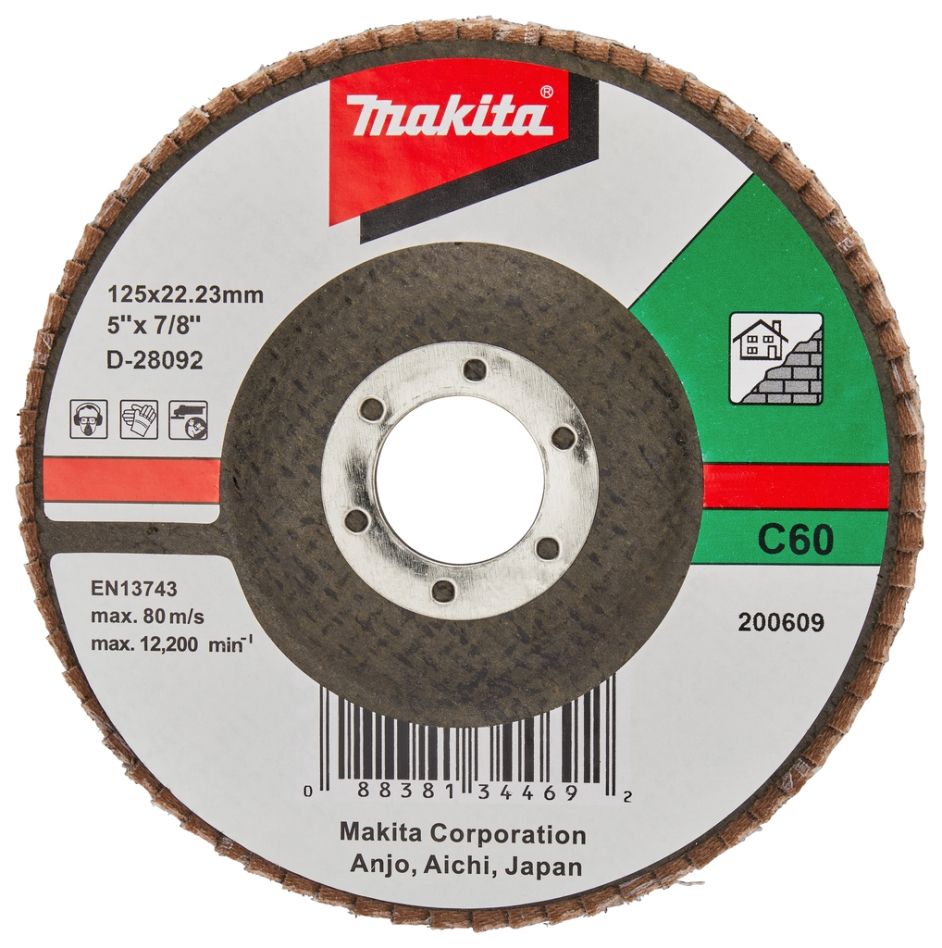 Acessórios Makita Disco lixadeira de aba D-28092 125 mm K60