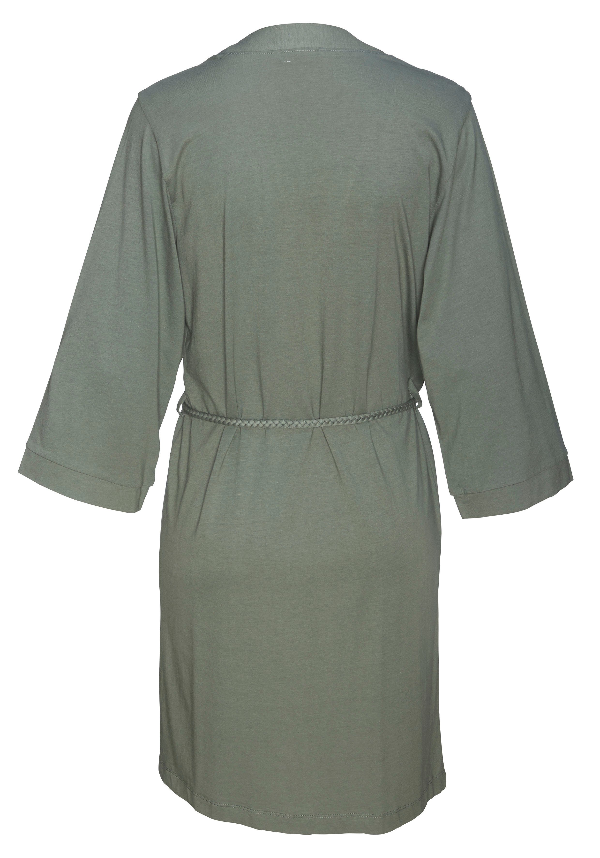 Vivance Dreams Kimono, Kurzform, Baumwoll-Mix, Kimono-Kragen, Gürtel, uni oder mit floralem Druck