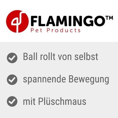 Flamingo Katzenspielzeug Ball mit Maus