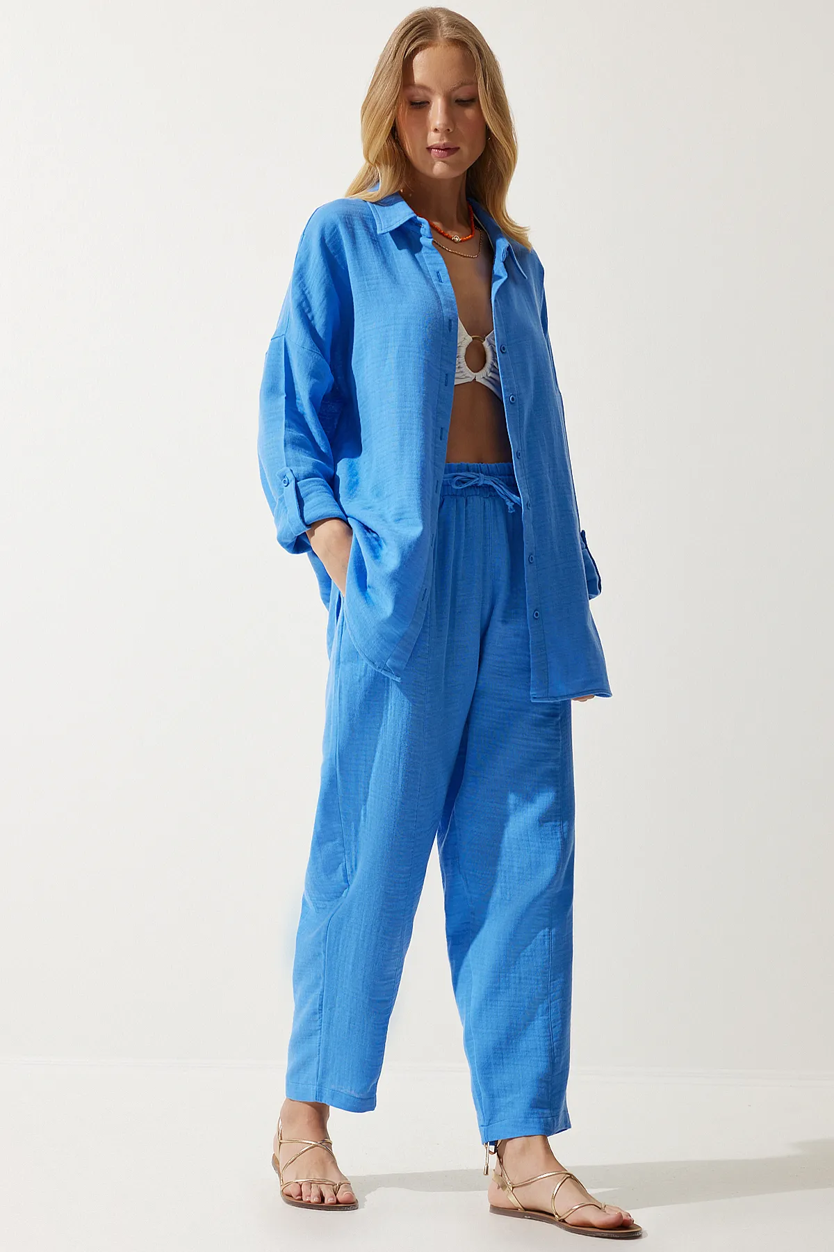 Happiness İstanbul  Zweiteiler - Blau - Regular Fit