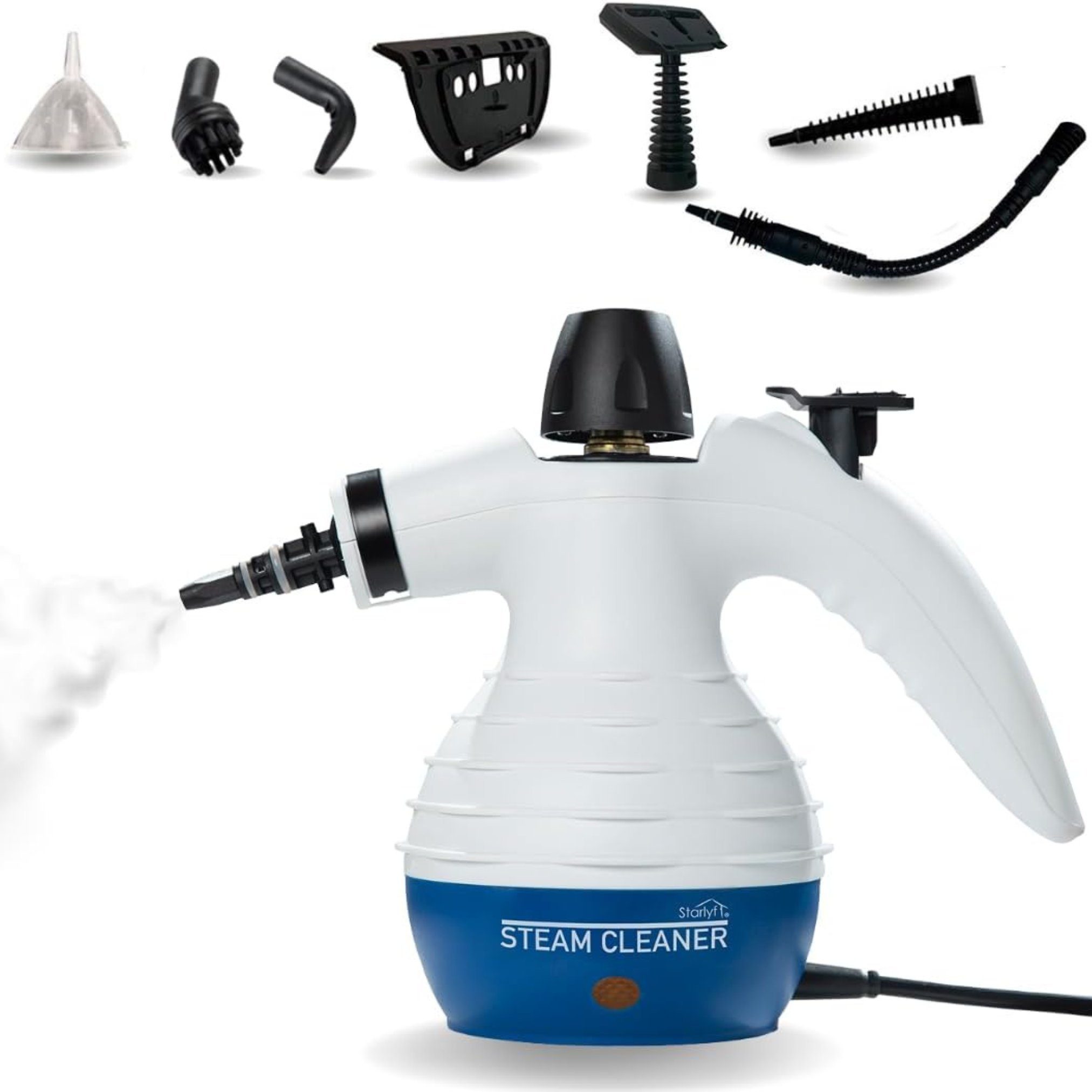 Starlyf Handdampfreiniger Steam Cleaner, 1050 W, beutellos, 2,8 bar, 250 ml, tragbarer Dampfreiniger, Dampfente