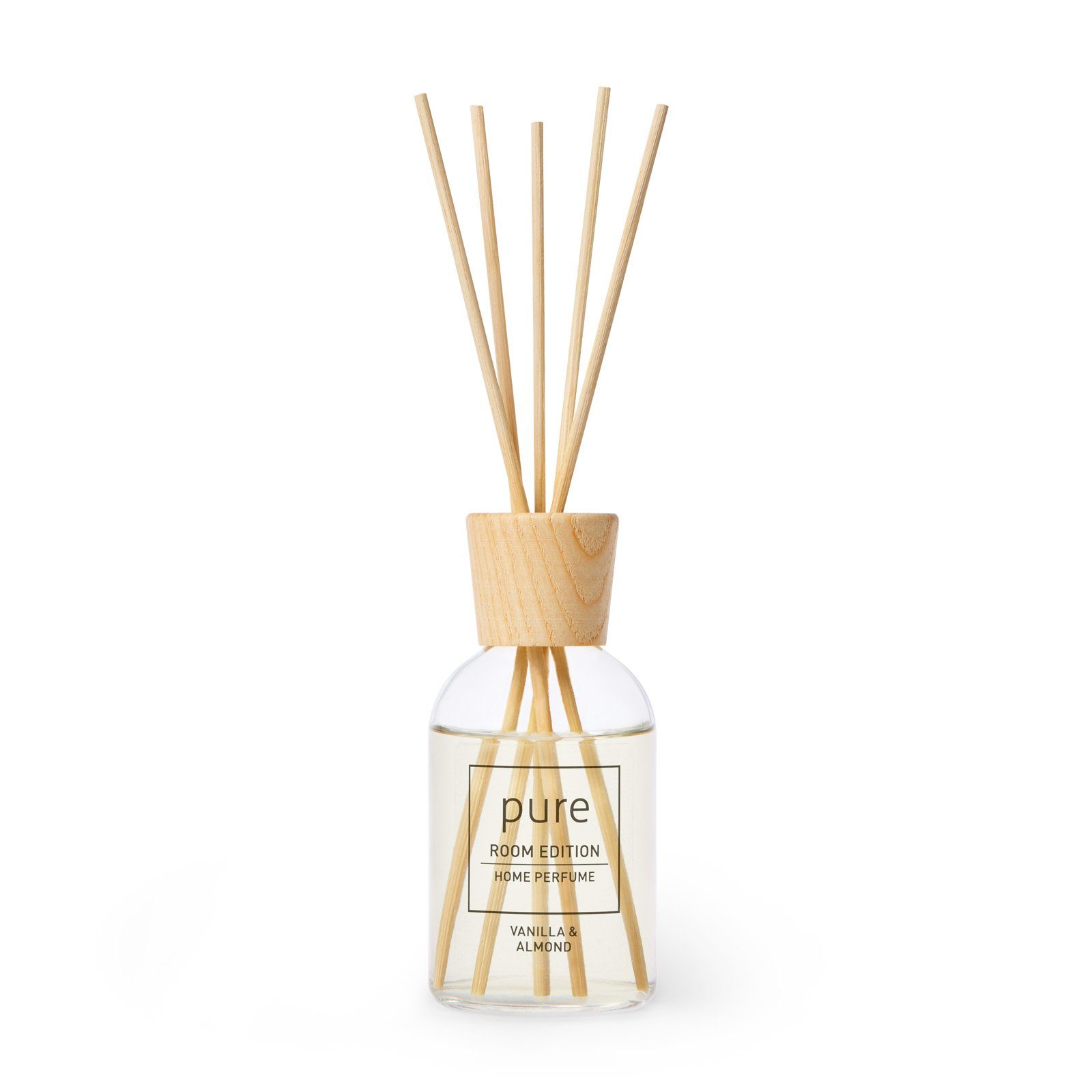 PURE ROOM EDITION Raumduft 100 ml (1 x 100 ml Vanille & Mandel Raumduft + 5 Duftstäbchen)