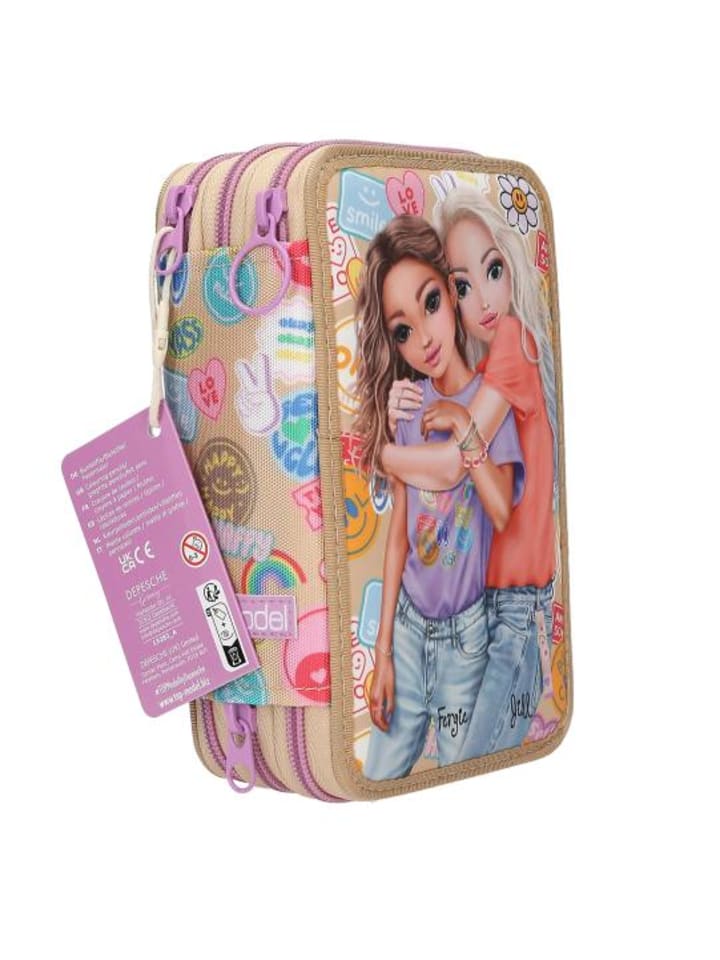 Depesche 3-Fach Federtasche GIRL POWER inkl. Stifte TOPModel 7,5 x 13 x 20 cm in bunt günstig kaufen onesize