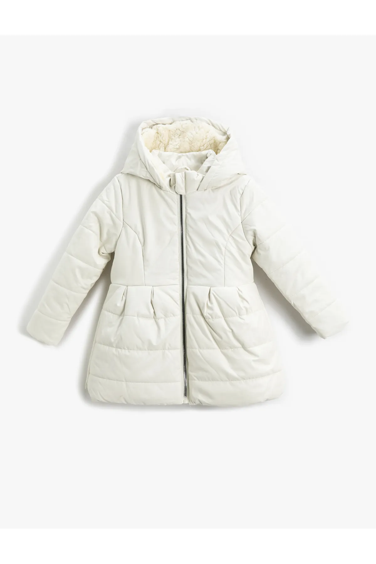 Koton  Lange Pufferjacke mit Kapuze und Plüschfutter