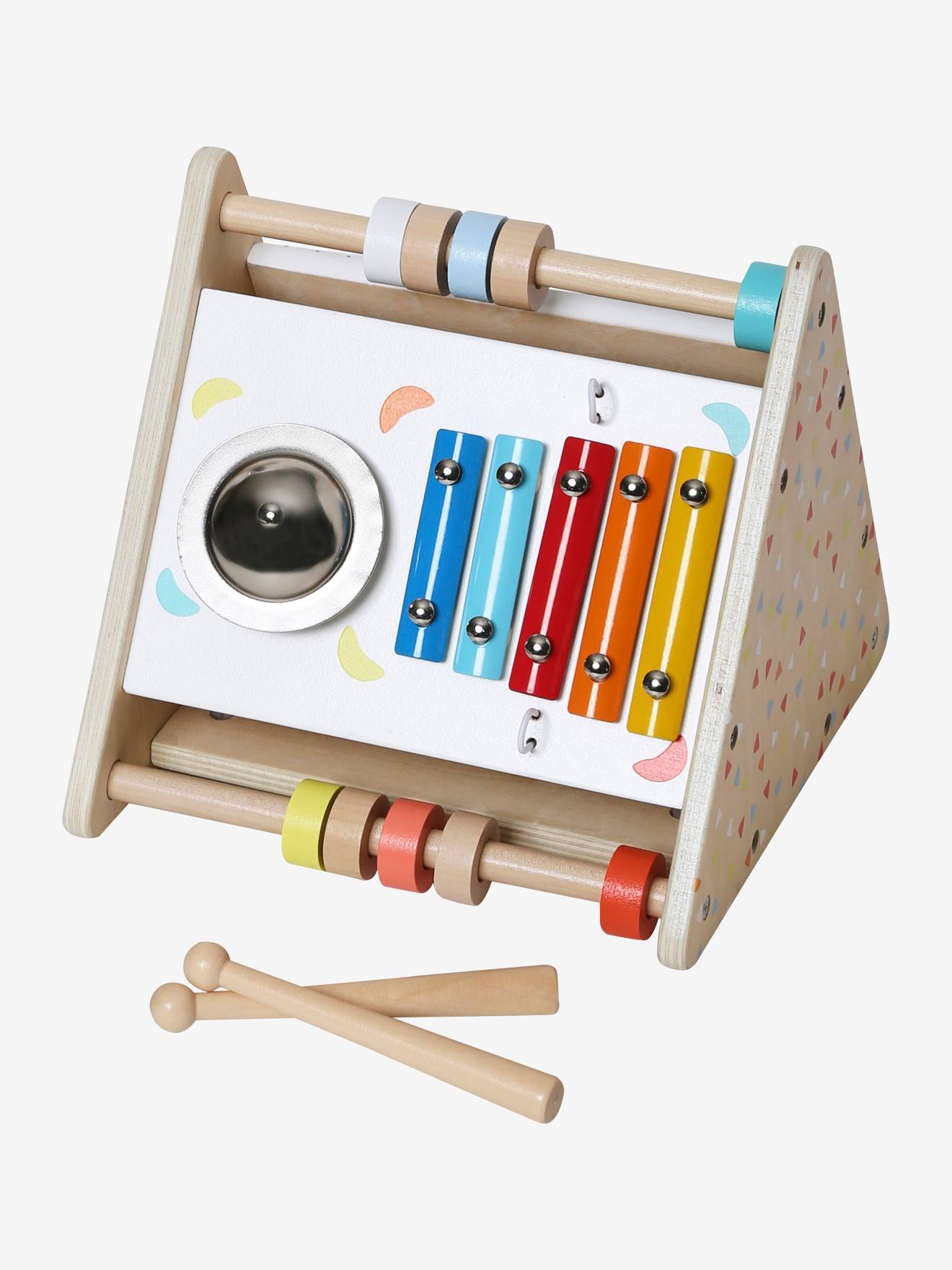 Triangle d'activités musicales en bois FSC® beige