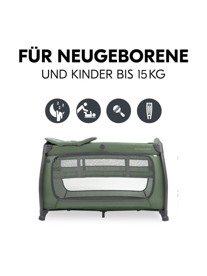 Hauck Reisebett Play N Relax Center mit Wickelauflage, höhenverstellbar in gruen günstig kaufen onesize