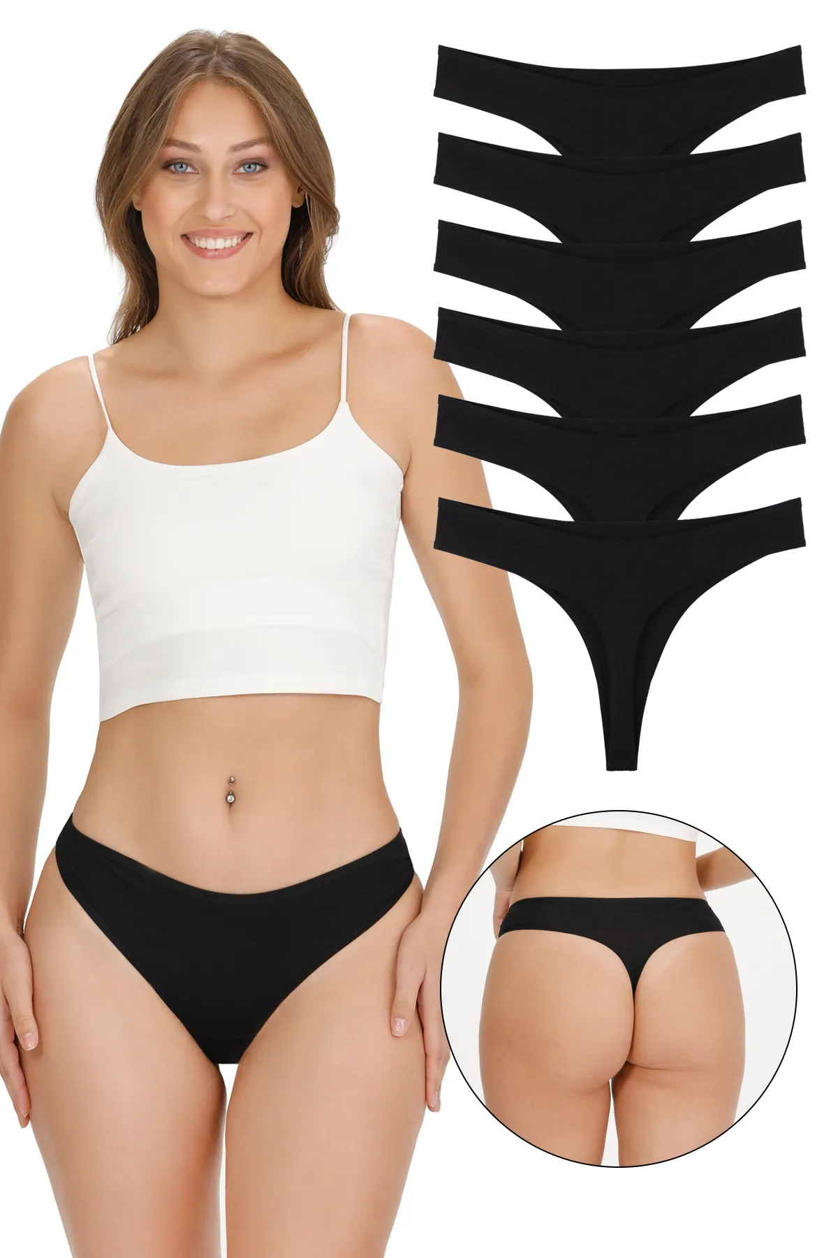 Sensu  6-teiliges brasilianisches Tanga-Set für Damen – KTS1169