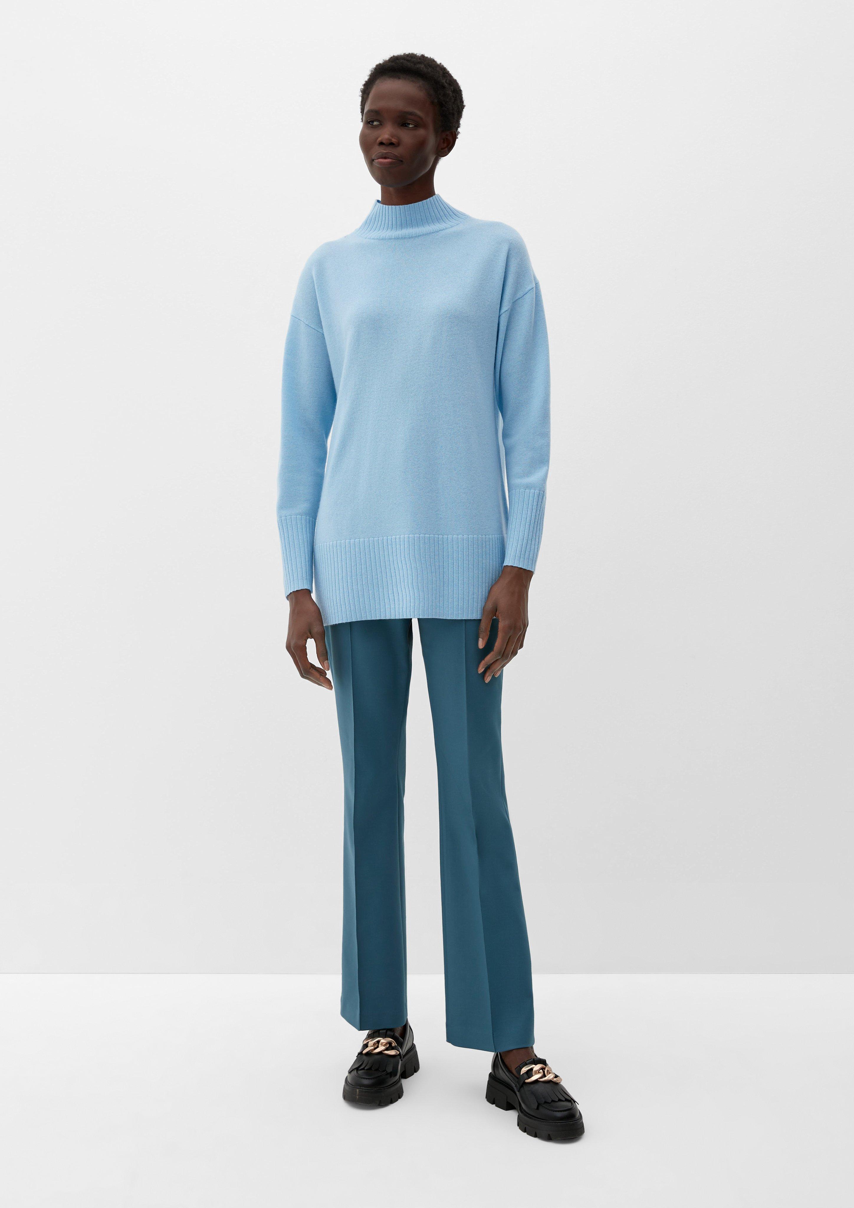Kaschmirpullover mit Rippblenden  2124234-51X2