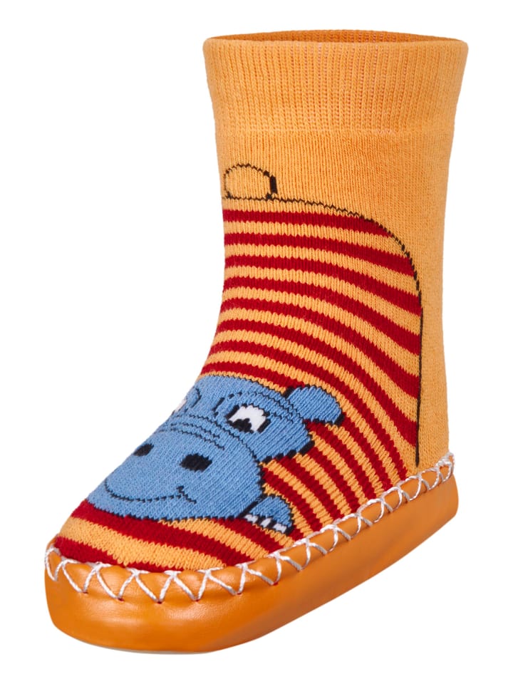 Playshoes Hüttenschuh Nilpferd in Rot günstig kaufen