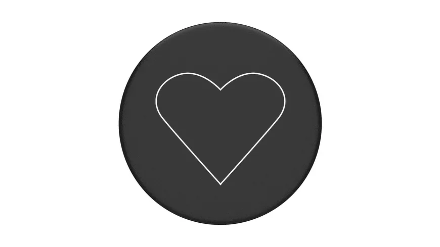 PopSockets PopGrip White Heart Black