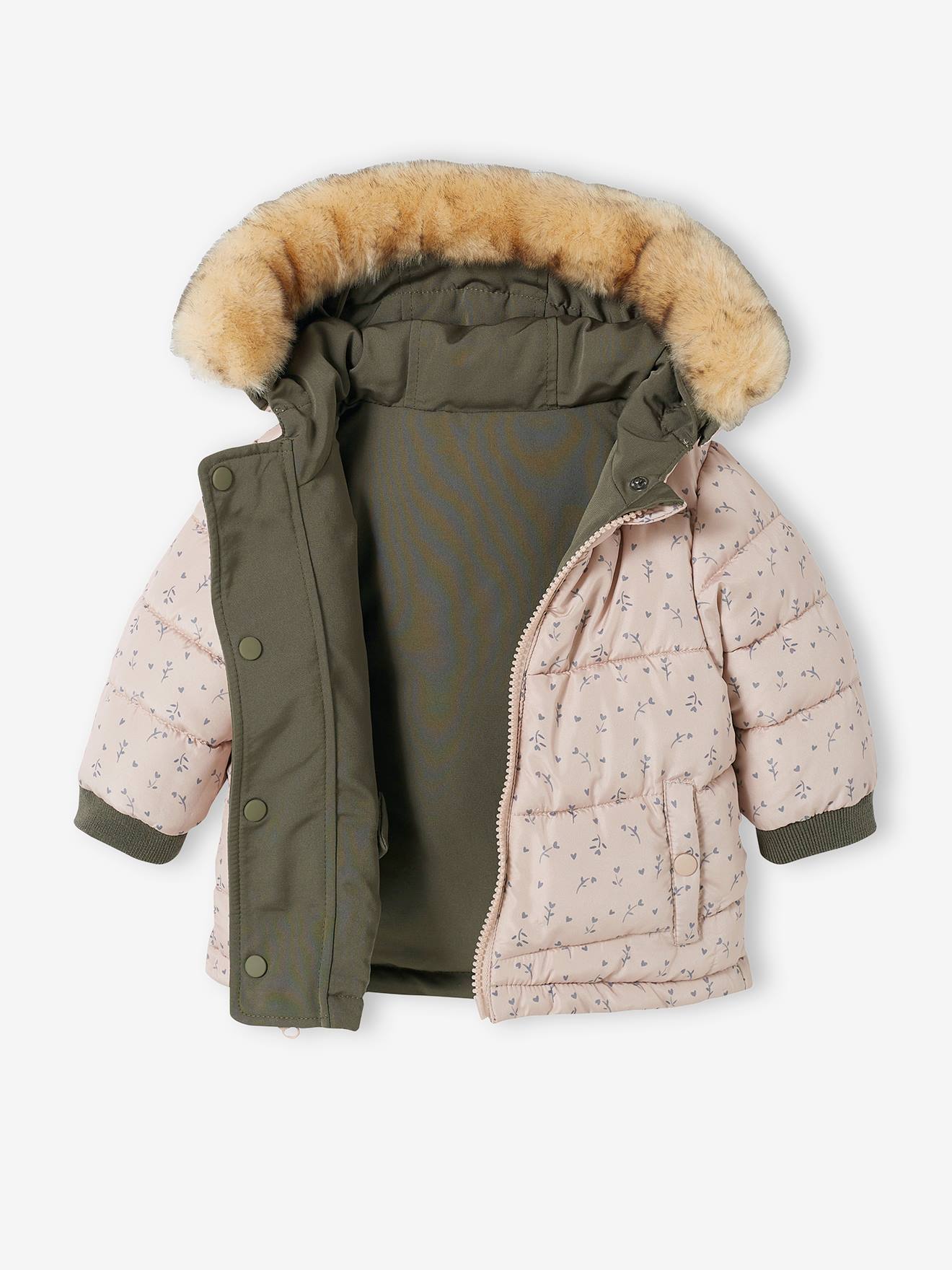Parka réversible bébé kaki