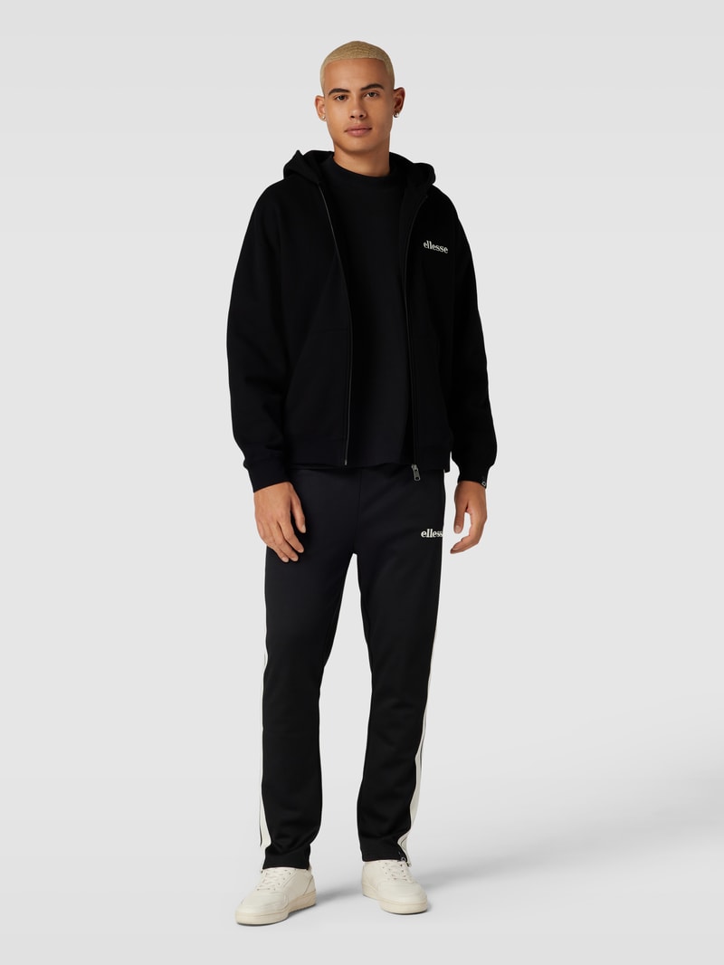 Sweatjacke mit Label-Stitching Modell 'MICHELANGELO' in schwarz