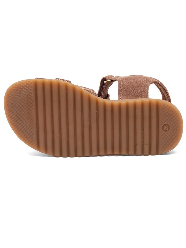 bisgaard Leder-Sandalen in Braun/ Gold günstig kaufen