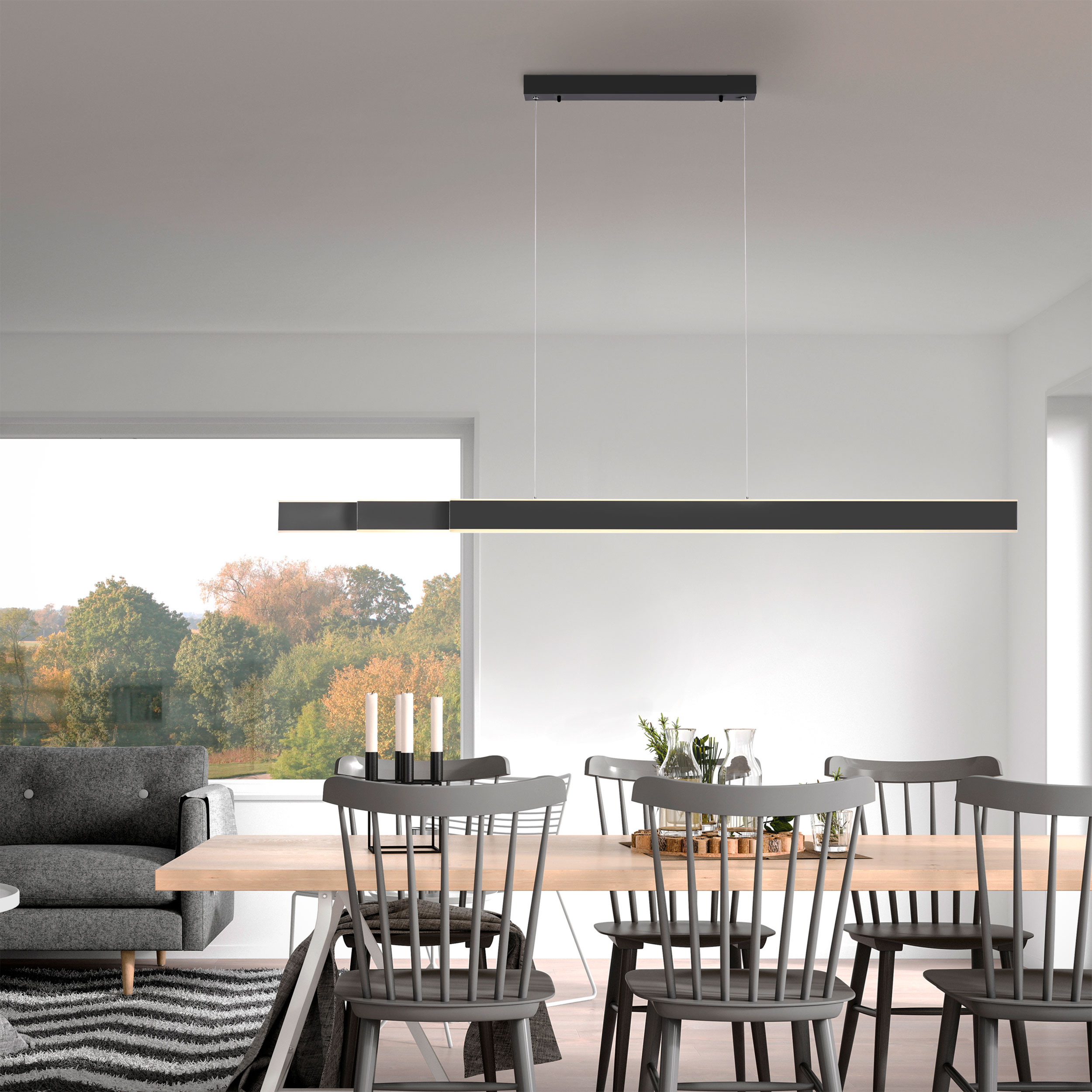 PURELED-Pendelleuchte 6flg