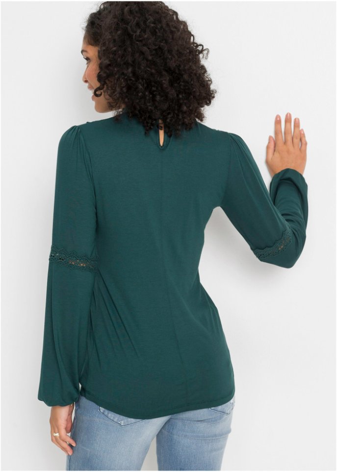 Langarmshirt mit Spitze