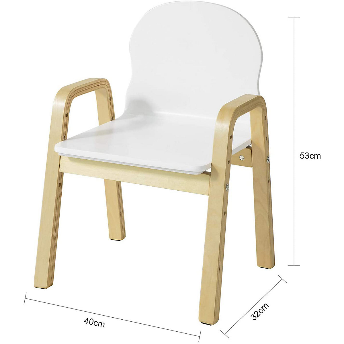 2er Set Kinderstuhl mit Armlehnen und Rückenlehne, höhenverstellbar