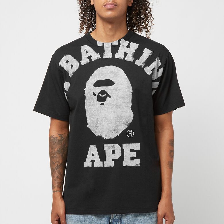 A Bathing Ape Overprinted College Tee M Black