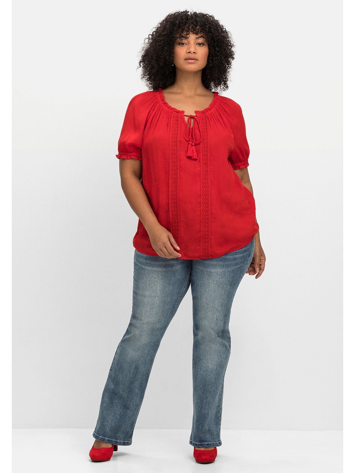 sheego by Joe Browns Tunika Große Größen im Boho-Look, mit Crochet-Spitze